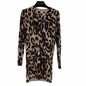DVF leopard animal print long cardigan. Size P